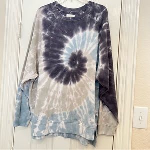 American Eagle Blue & Gray Tie Dye Jegging Fit Sweatshirt Size XL